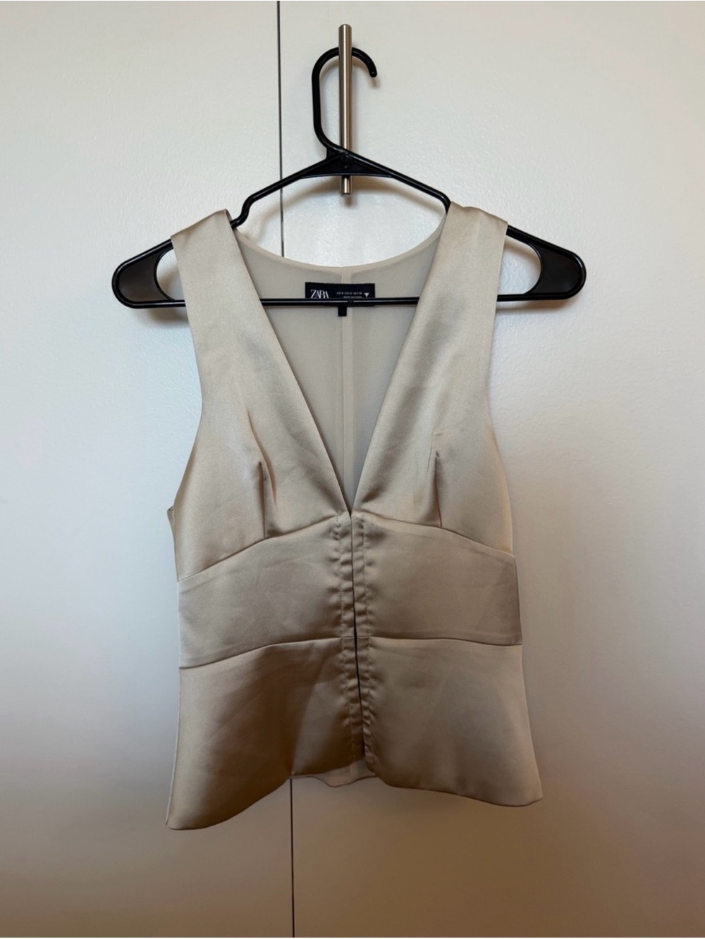 Zara Cream Satin Vest Top